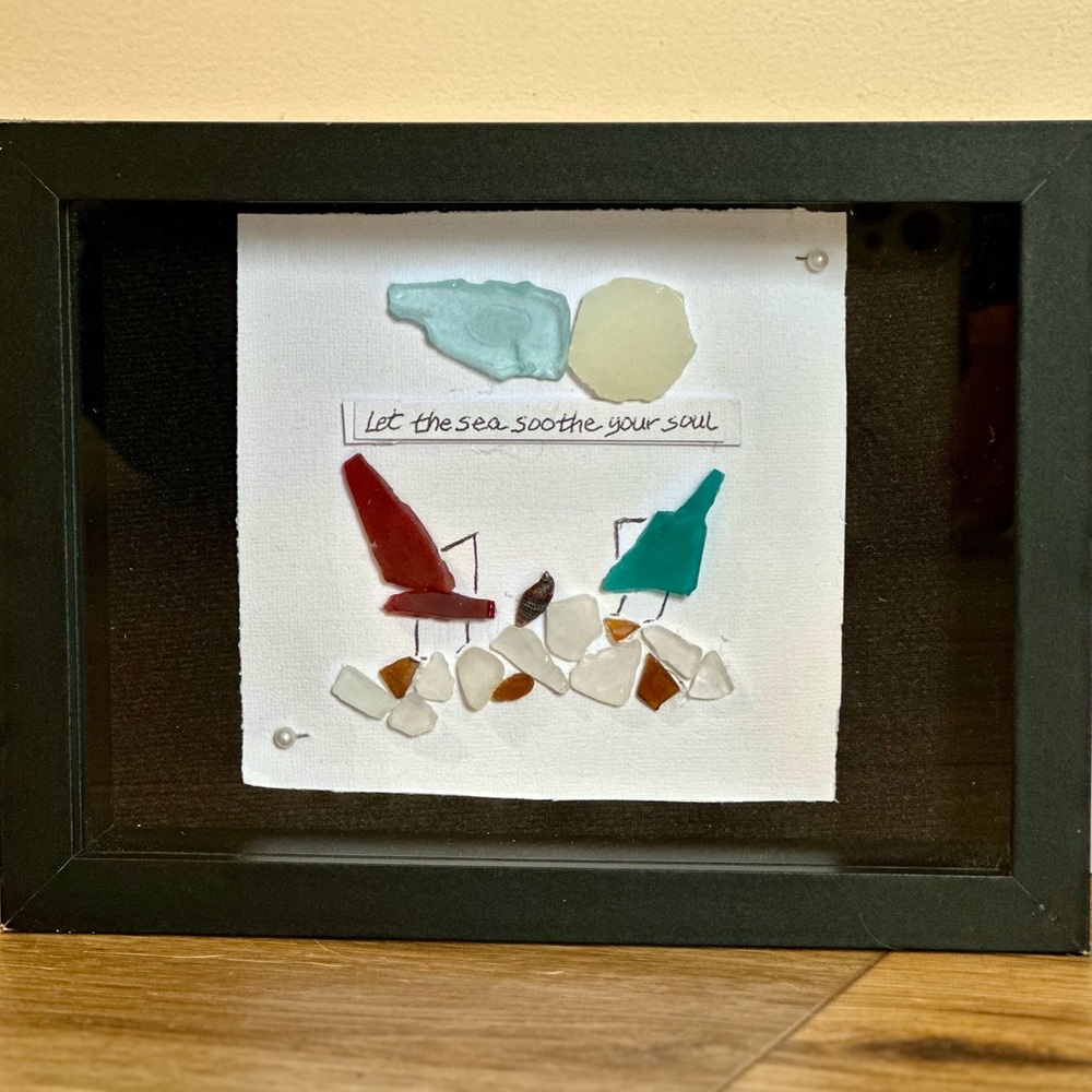 Framed Sea Glass Art